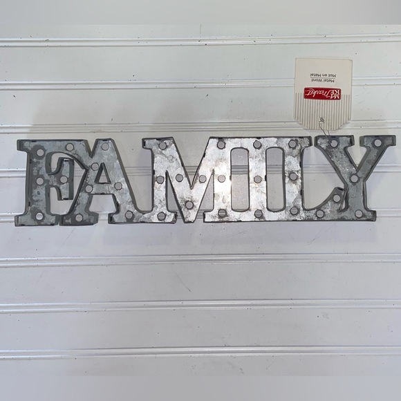 Other - Family Decorative Metal Word Sign 16.5" long x 4" high x 1/2" deep New with Tags